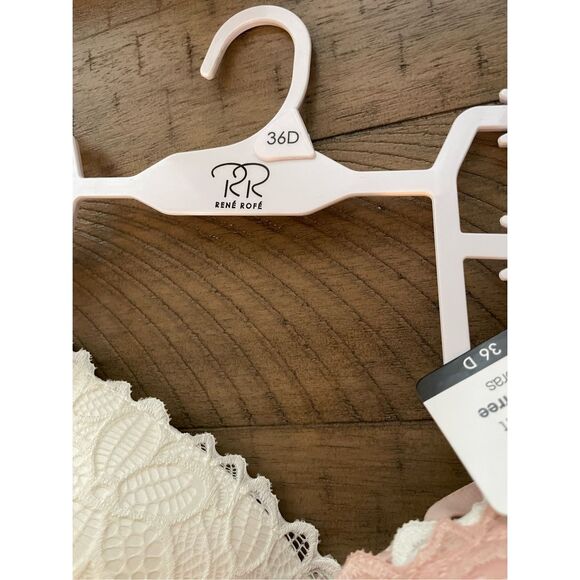 Lot of 2 Rene Rofe Womens Size 36D Bras Cream Peach Textured Floral Print NWT - Picture 3 of 3